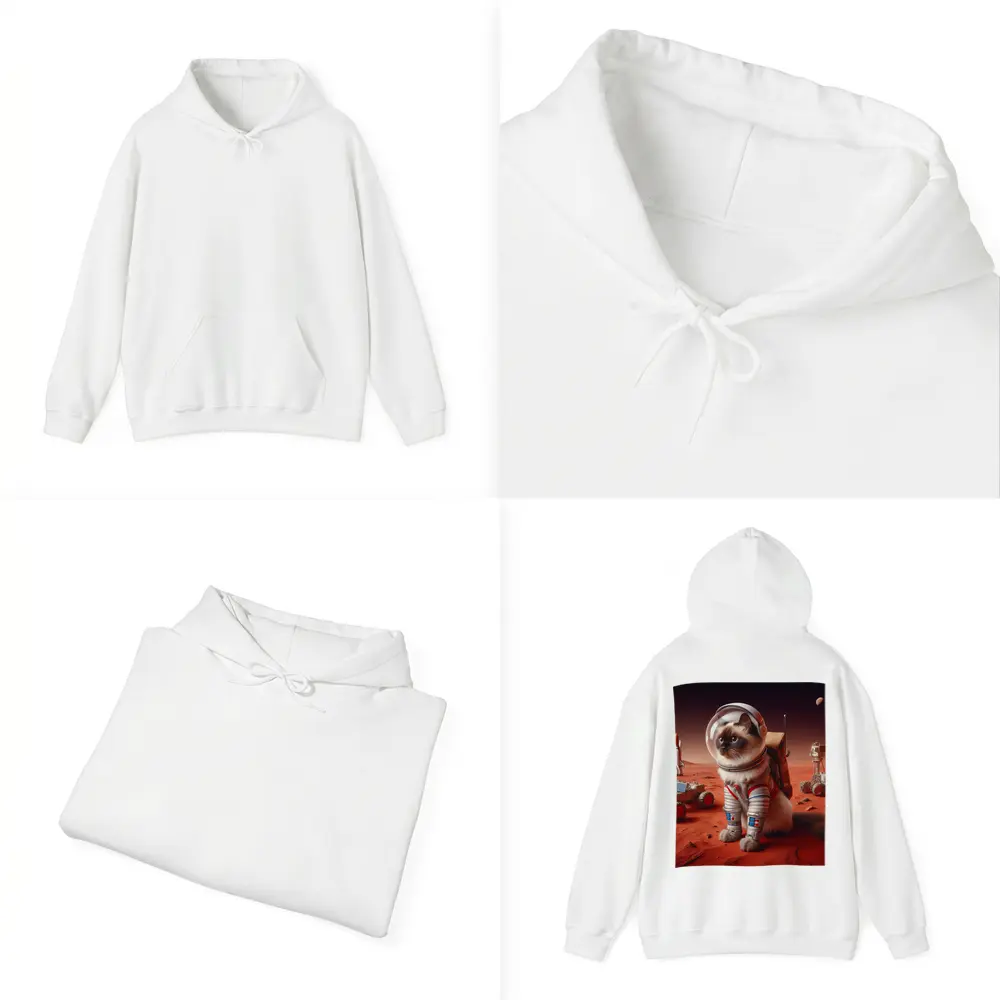 Birman Cat Astronaut On Mars Surface – Hoodies