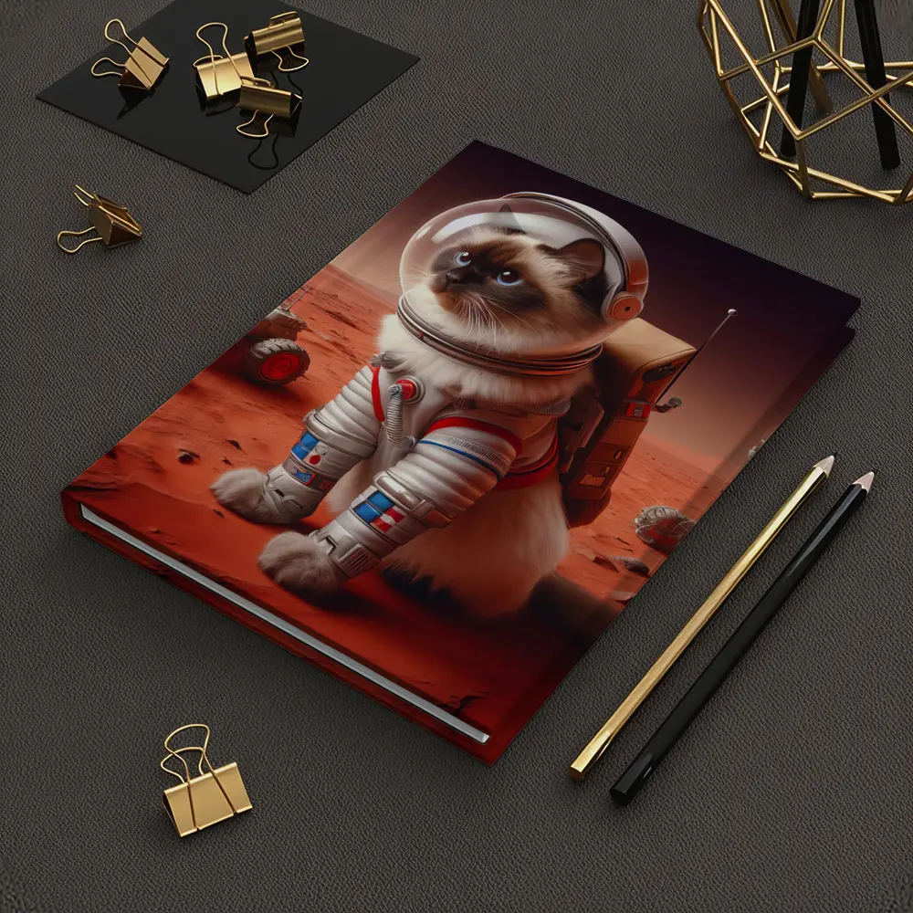Birman Cat Astronaut On Mars Surface – Notebooks