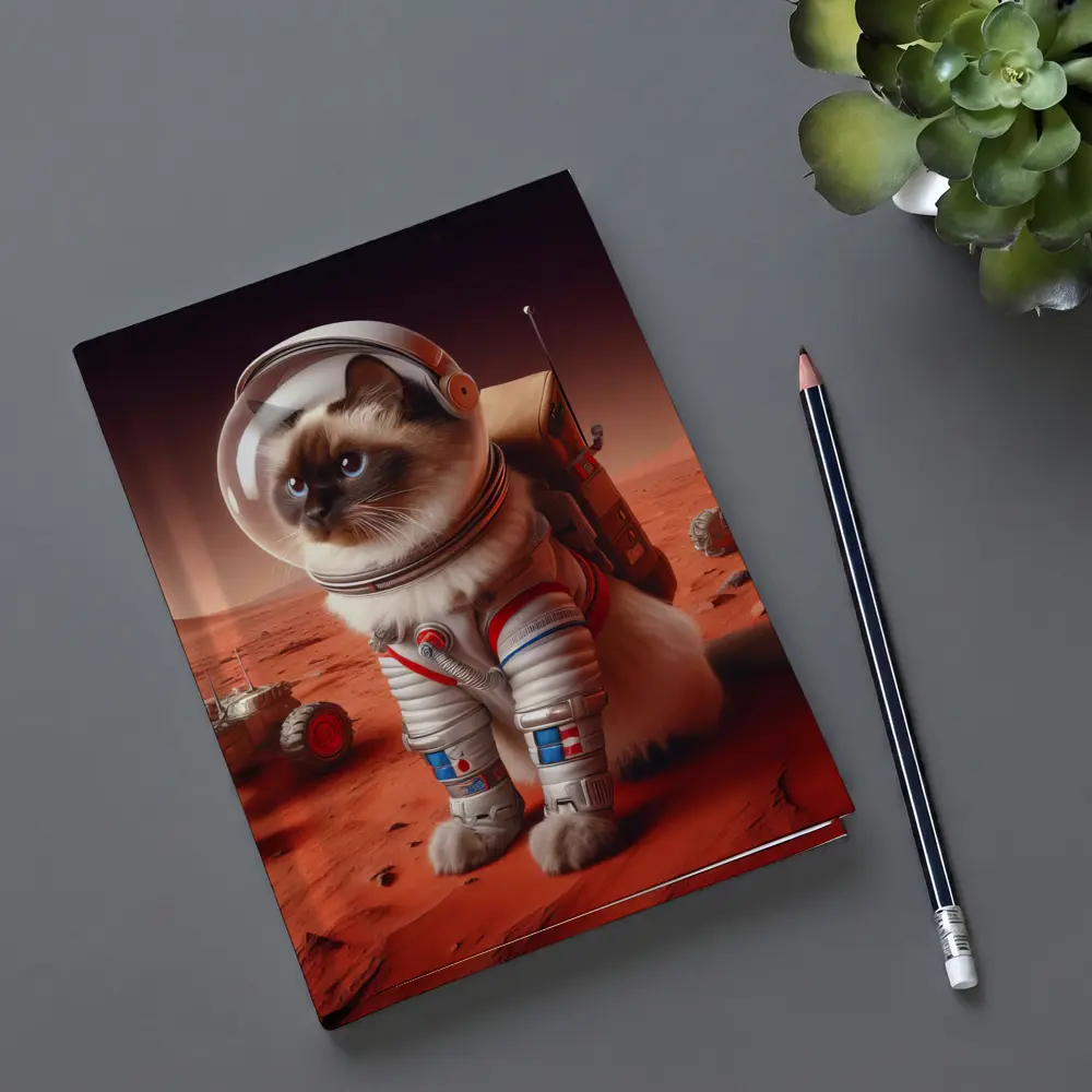Birman Cat Astronaut On Mars Surface – Notebooks
