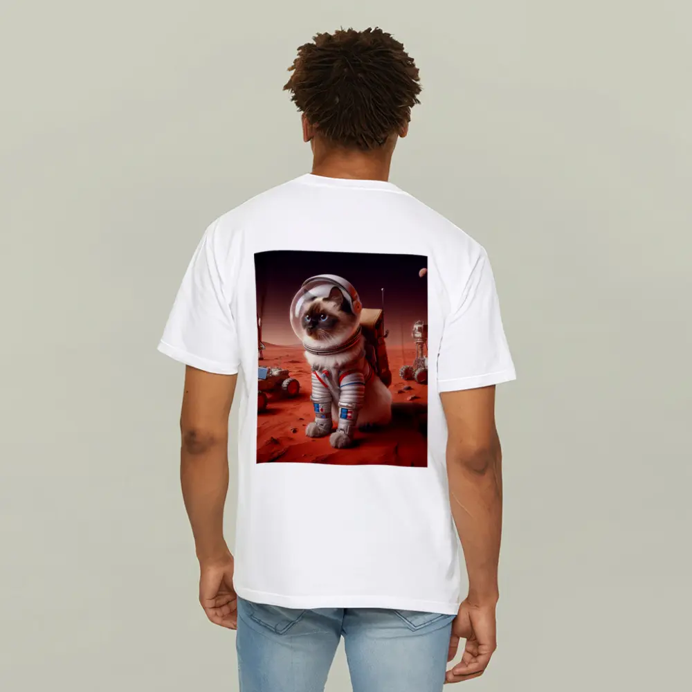 Birman Cat Astronaut On Mars Surface – T-Shirts