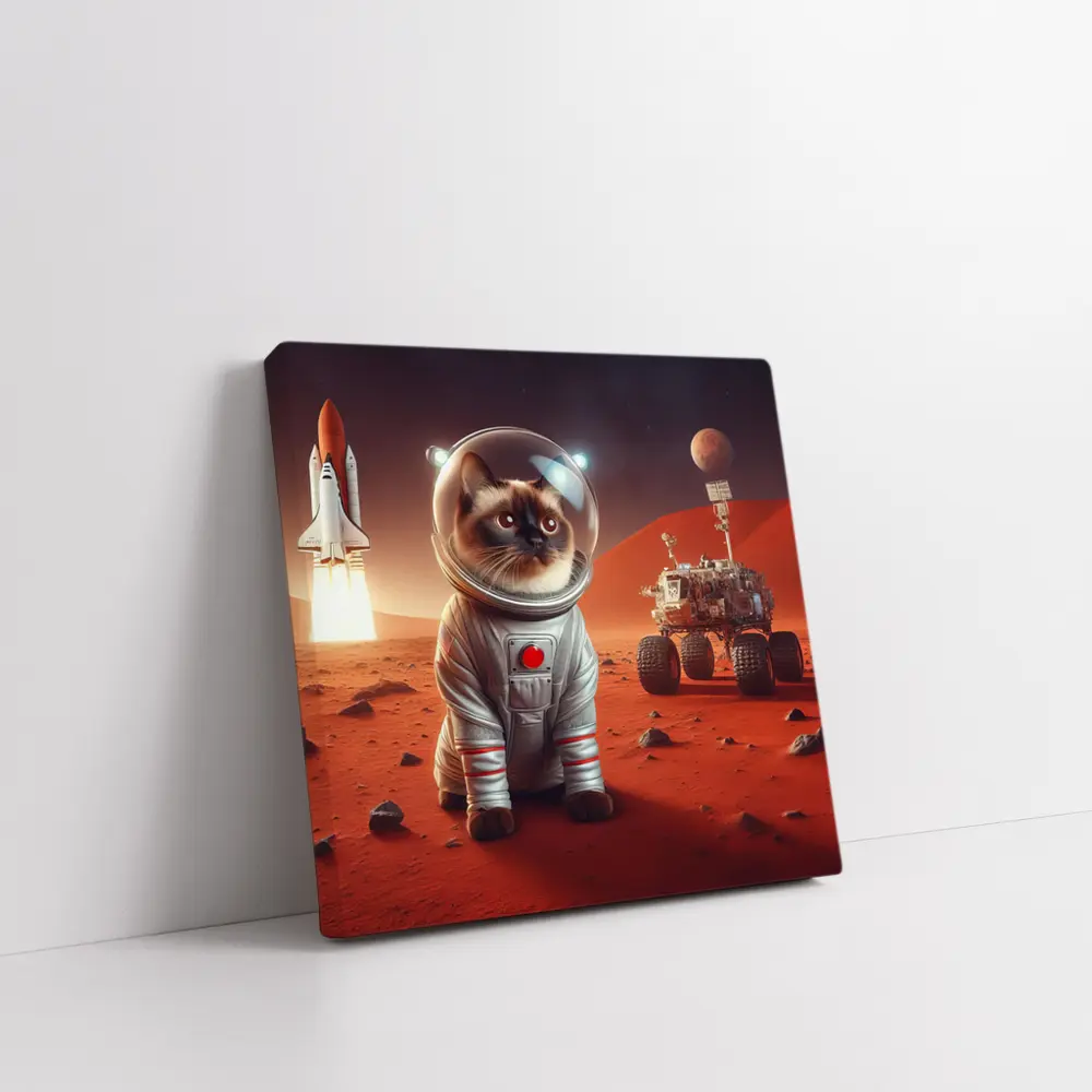 Siamese Cat Astronaut On Mars Surface – Wall Art