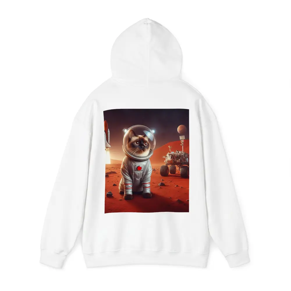 Siamese Cat Astronaut On Mars Surface – Hoodies