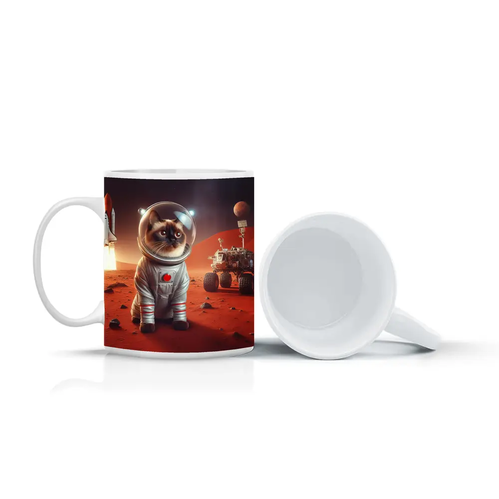 Siamese Cat Astronaut On Mars Surface – Mugs