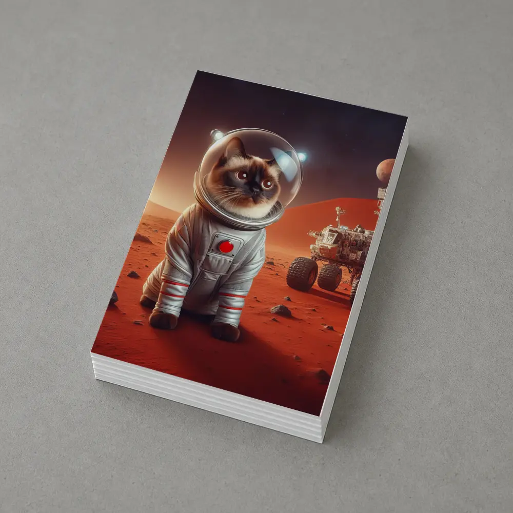 Siamese Cat Astronaut On Mars Surface – Postcards
