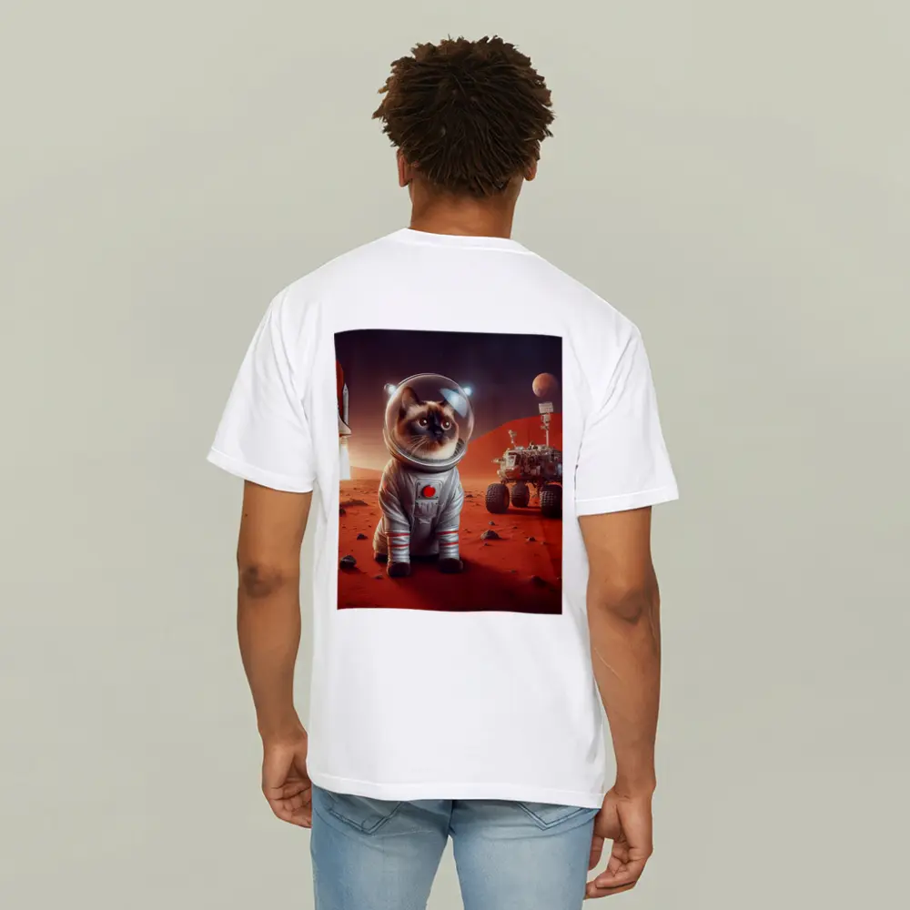 Siamese Cat Astronaut On Mars Surface – T-Shirts