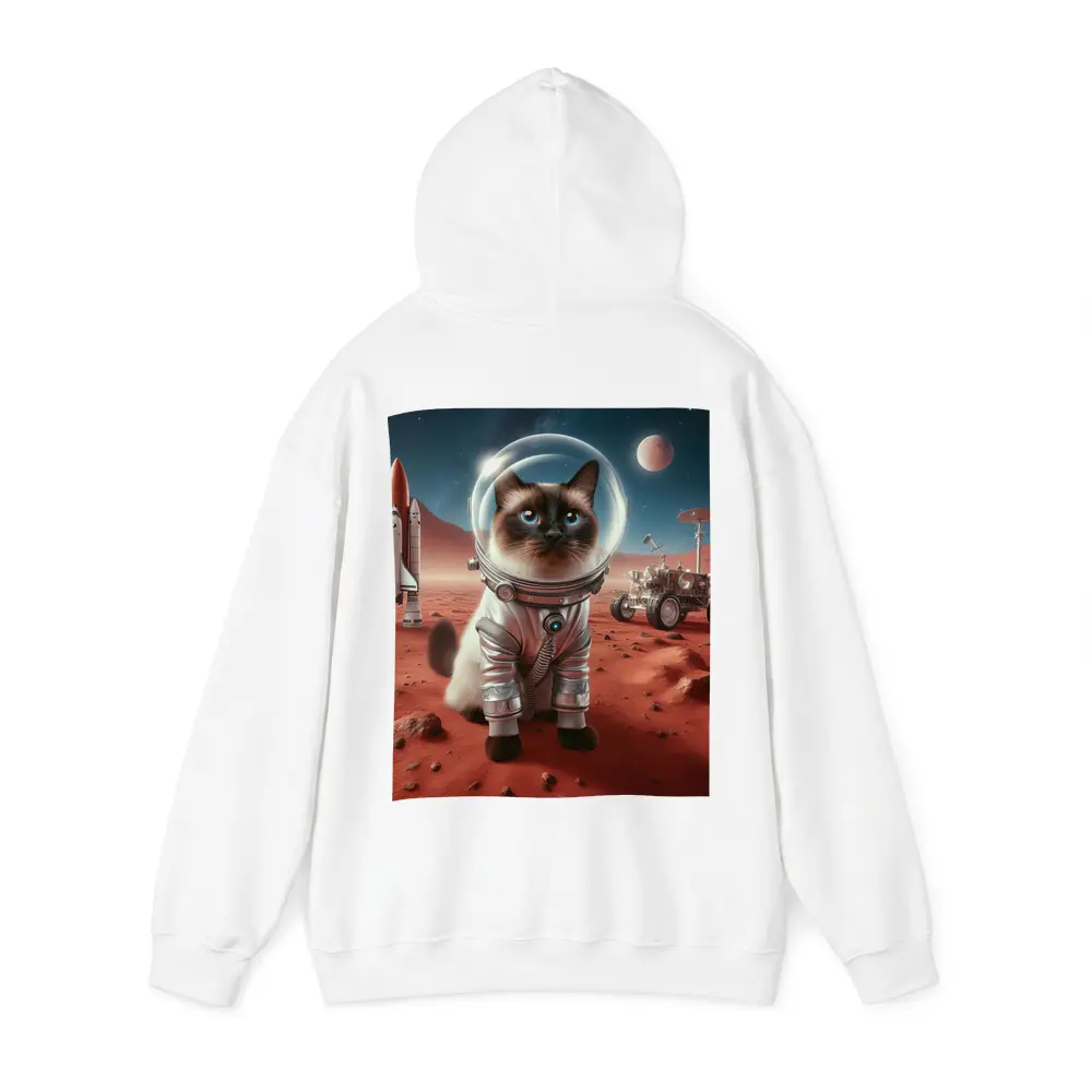 Siamese Cat Astronaut on Mars Surface – Hoodies