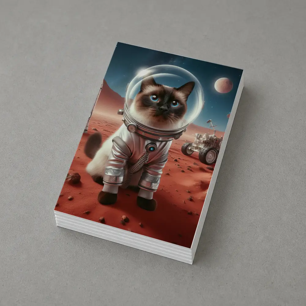 Siamese Cat Astronaut on Mars Surface – Postcards
