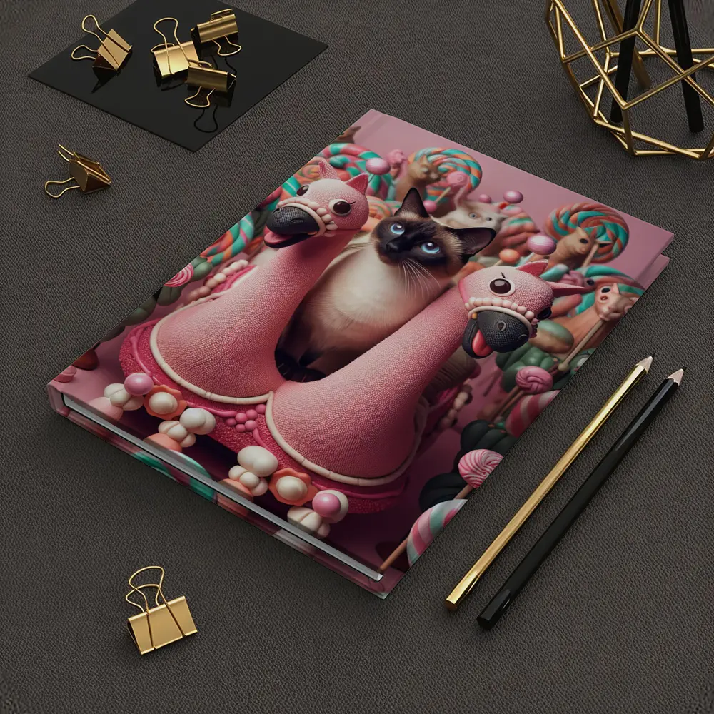 Siamese Cat Surrounded By Candy Lollipops – Notebooks
