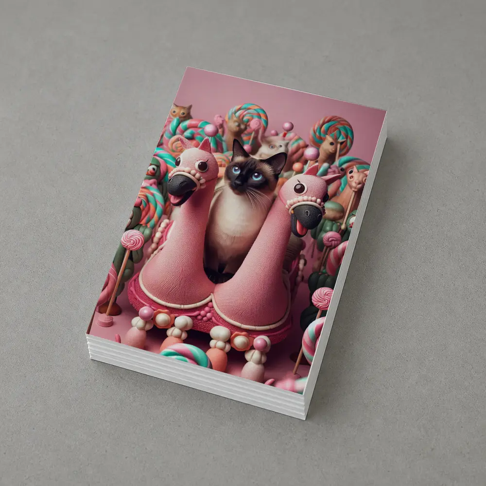 Siamese Cat Surrounded By Candy Lollipops – Postcards