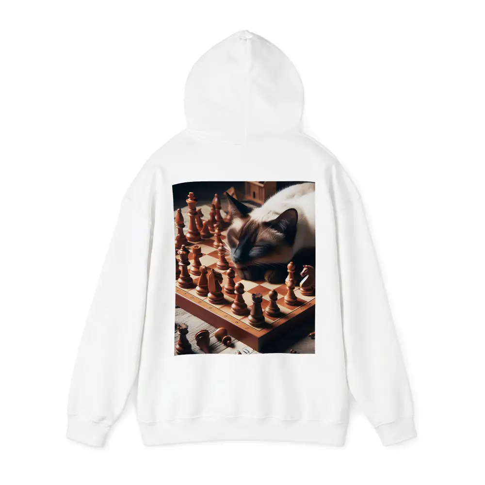 Siamese Cat Sleeping on Chess Board – Hoodies
