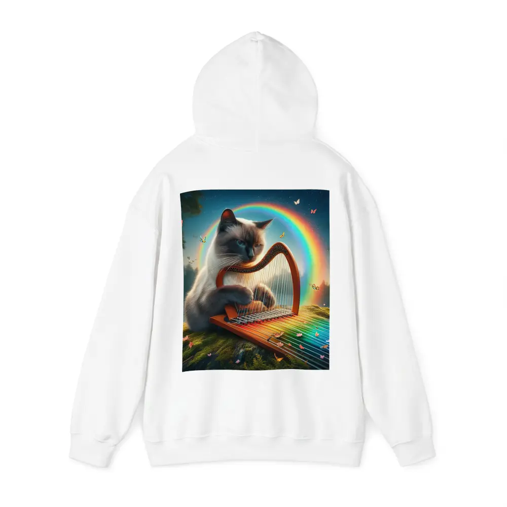 Birman Cat Playing Harp Rainbow Fantasy – Hoodies