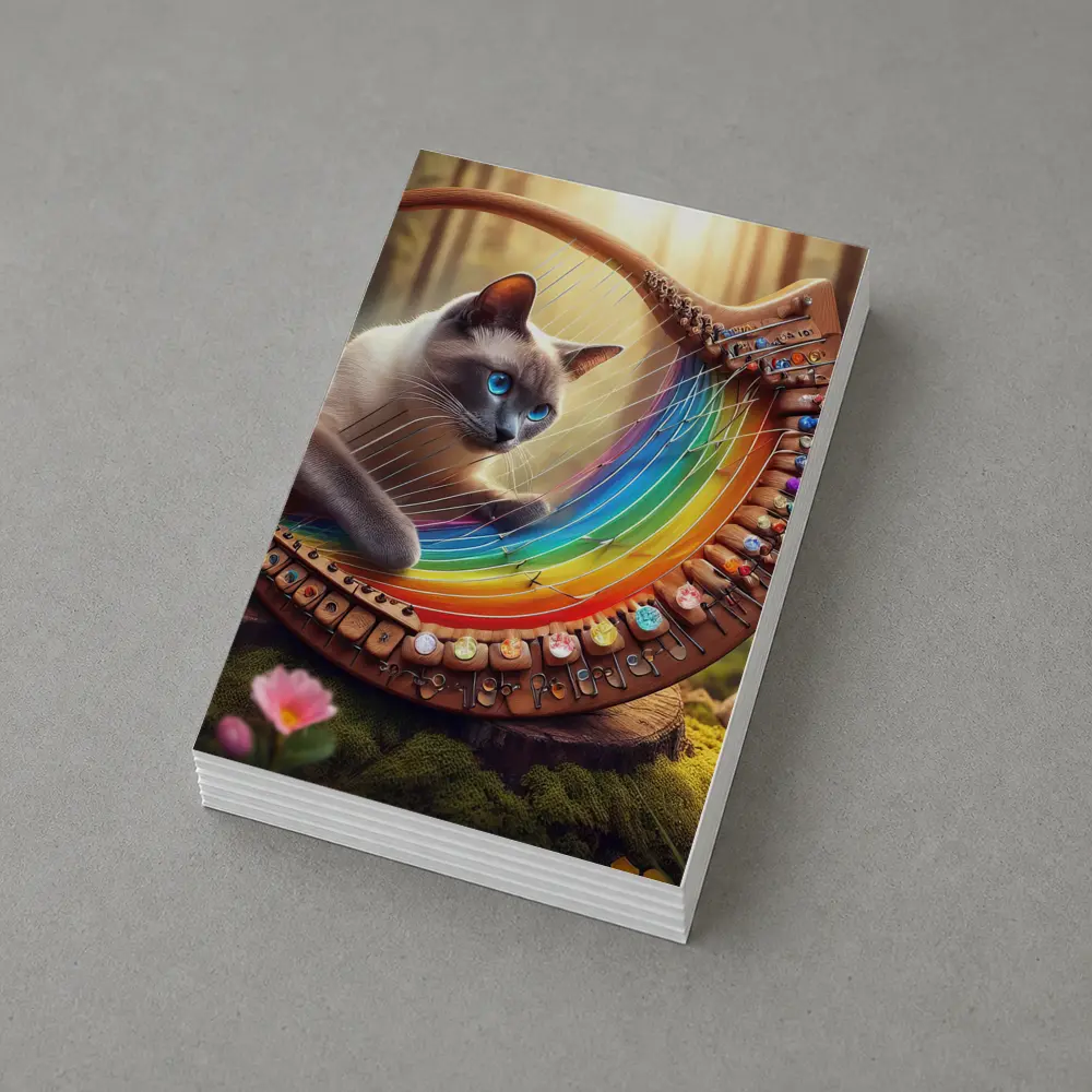 Siamese Cat Rainbow Harp Forest Setting – Postcards