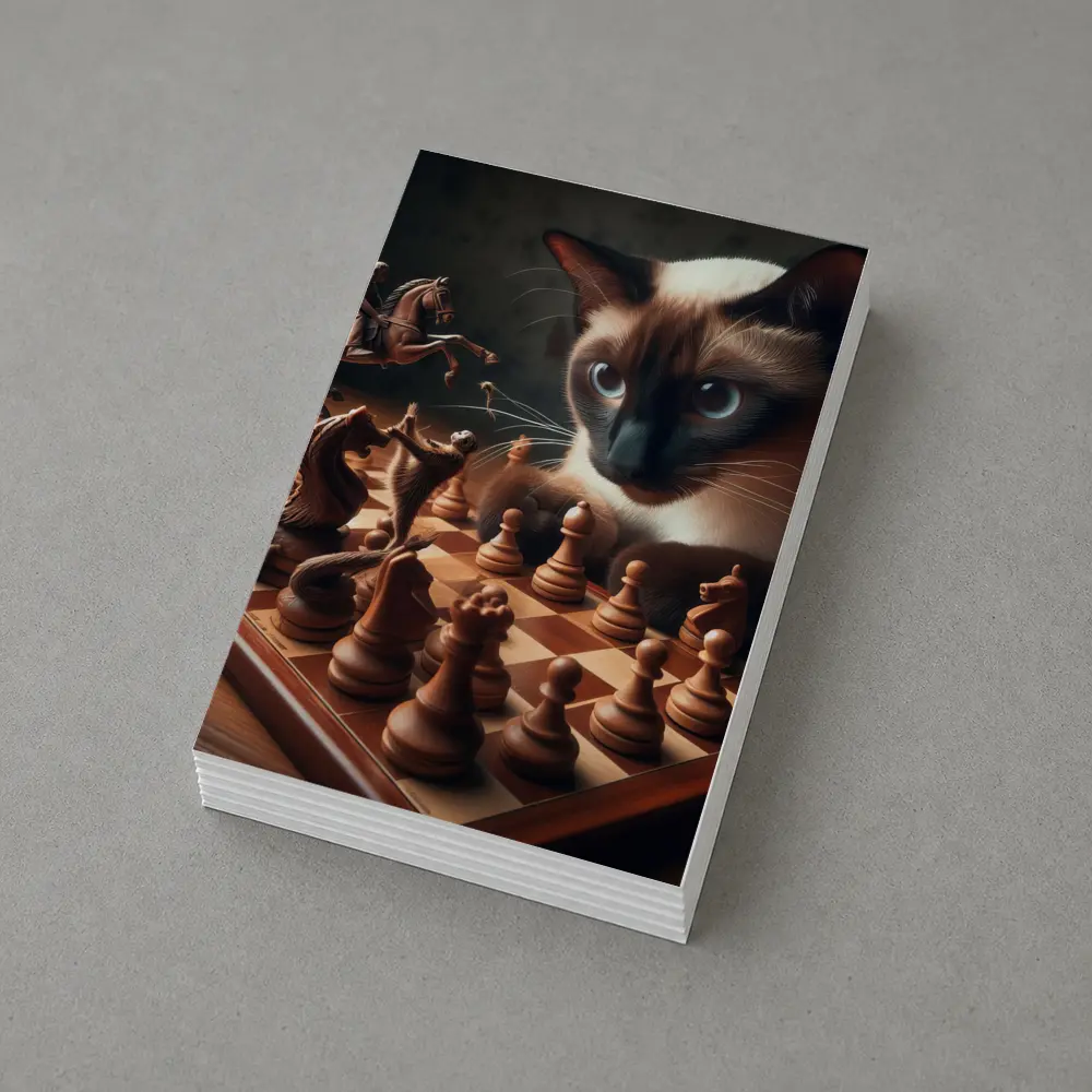 Siamese Cat Playing Chess Board Game – Postcards