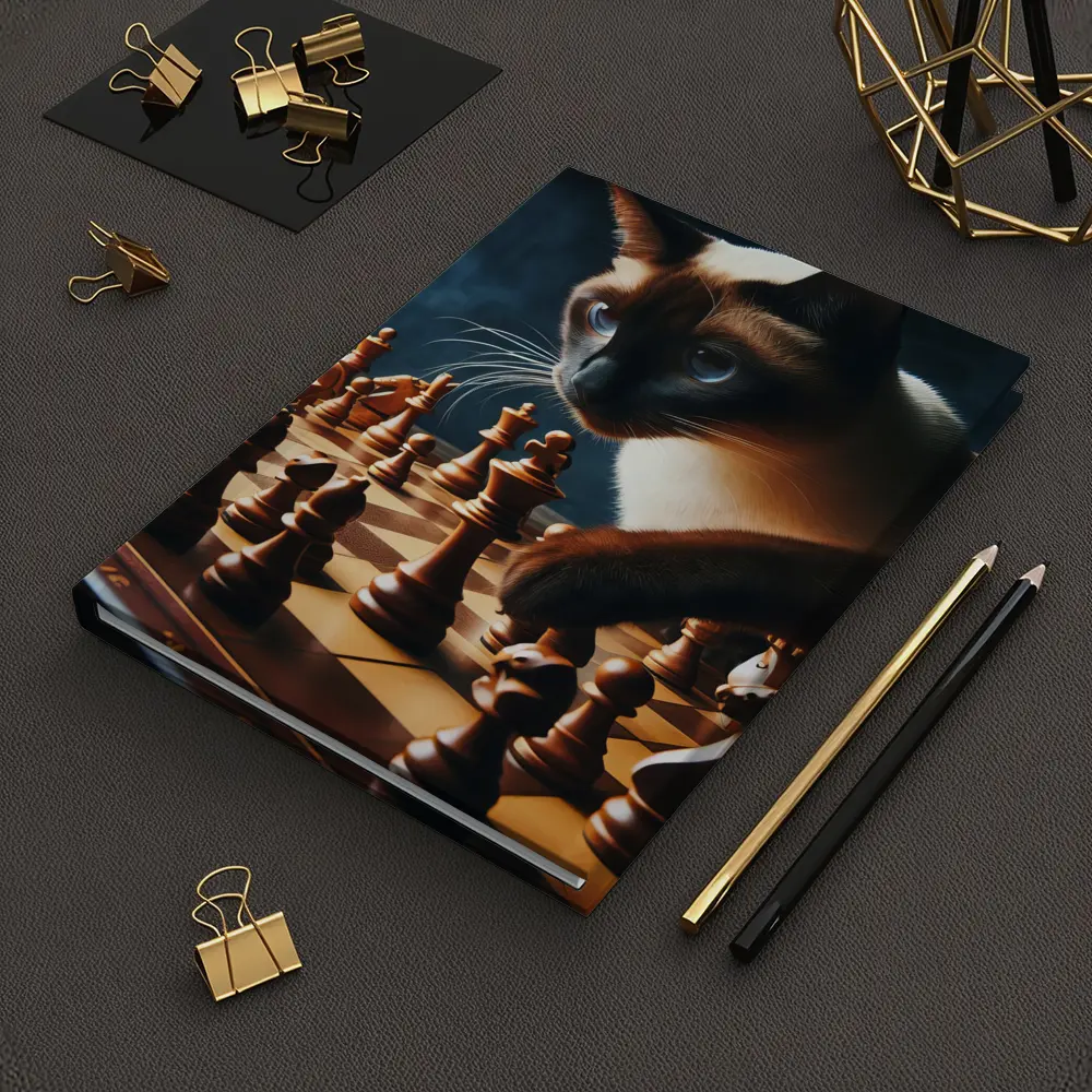 Siamese Cat Studying Chess Board Game – Notebooks