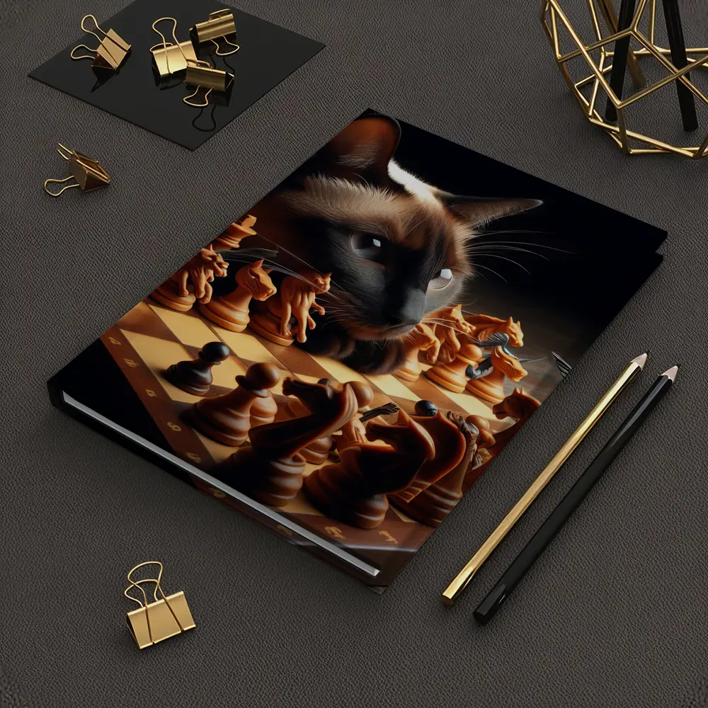 Siamese Cat Studying Chess Board Game – Notebooks