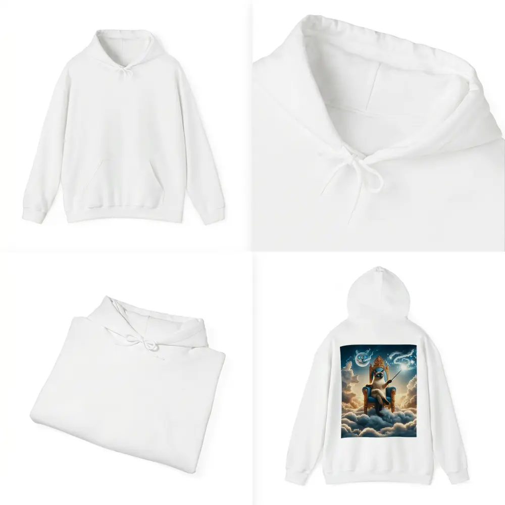 Siamese Cat Wizard Throne Above Clouds – Hoodies