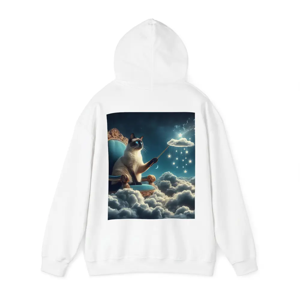 Siamese Cat Wizard Throne Cloudy Night Sky – Hoodies
