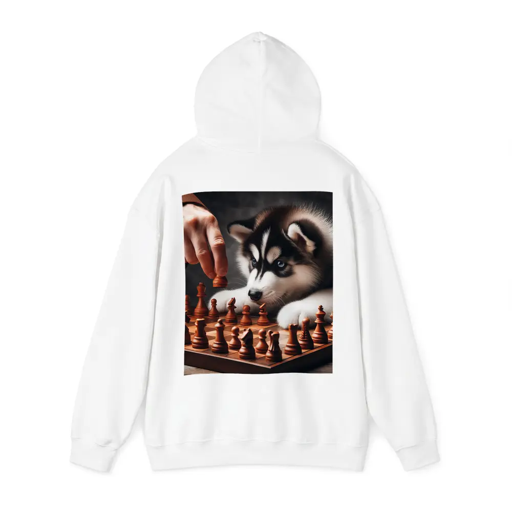 Siberian Husky Puppy Playing Chess Game – Hoodies