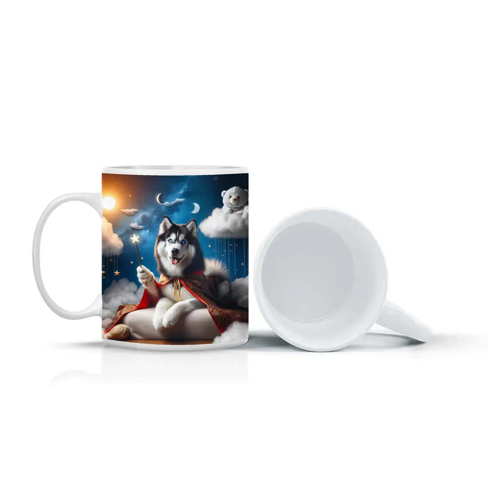 Siberian Husky Wizard Cape Stars Sky – Mugs