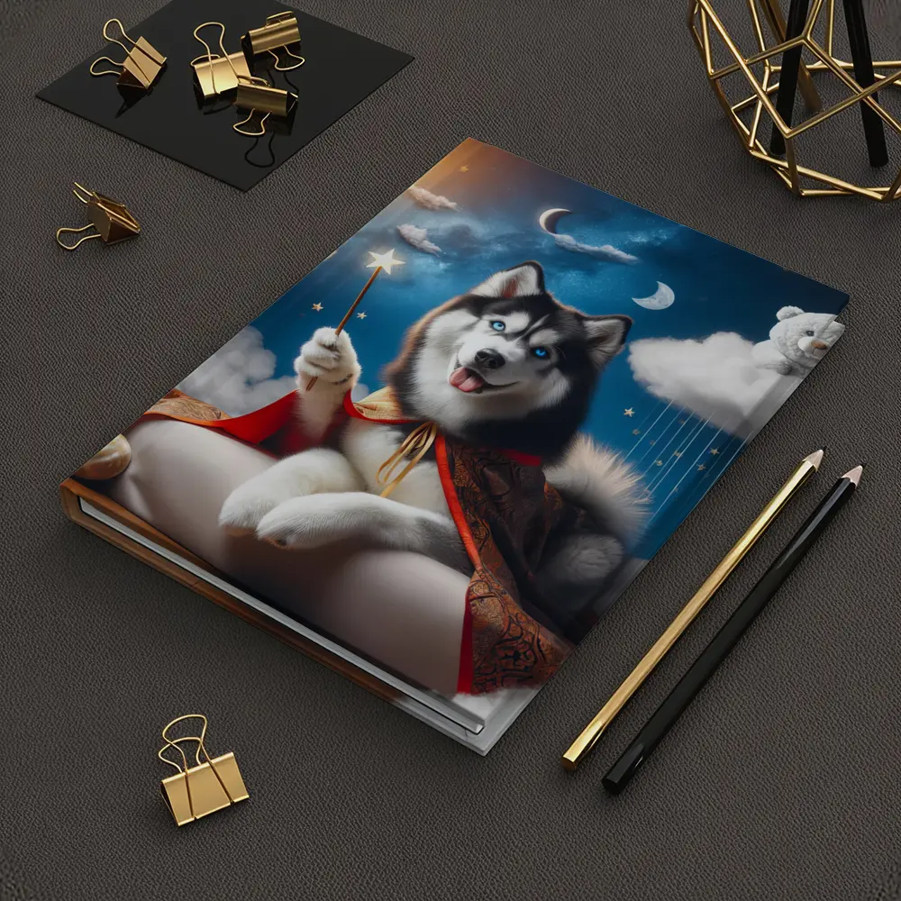 Siberian Husky Wizard Cape Stars Sky – Notebooks