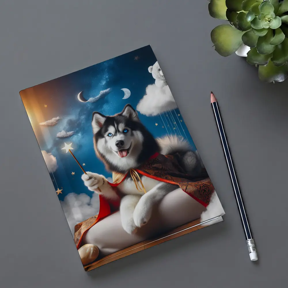 Siberian Husky Wizard Cape Stars Sky – Notebooks