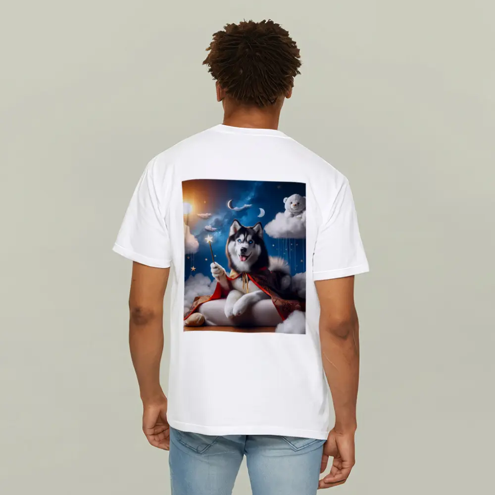 Siberian Husky Wizard Cape Stars Sky – T-Shirts
