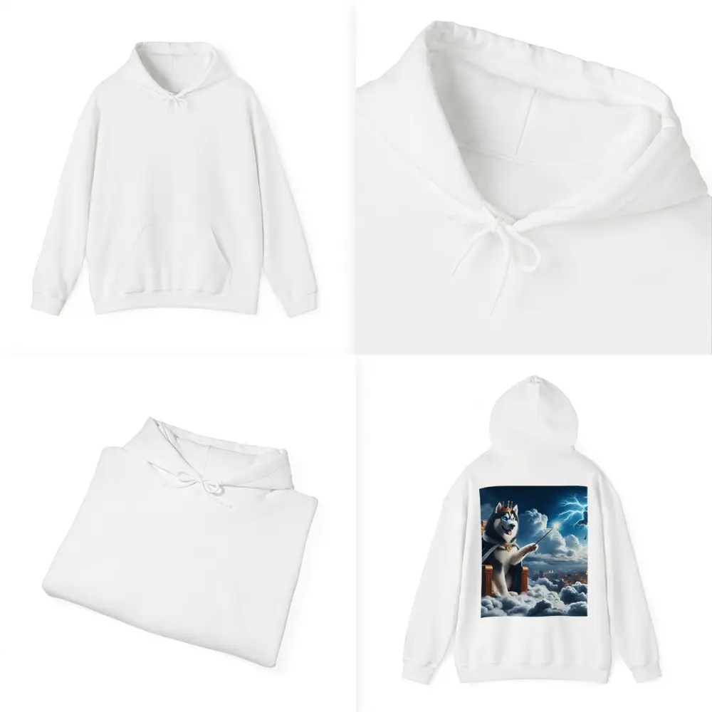 Husky King Throne Clouds City Lightning – Hoodies