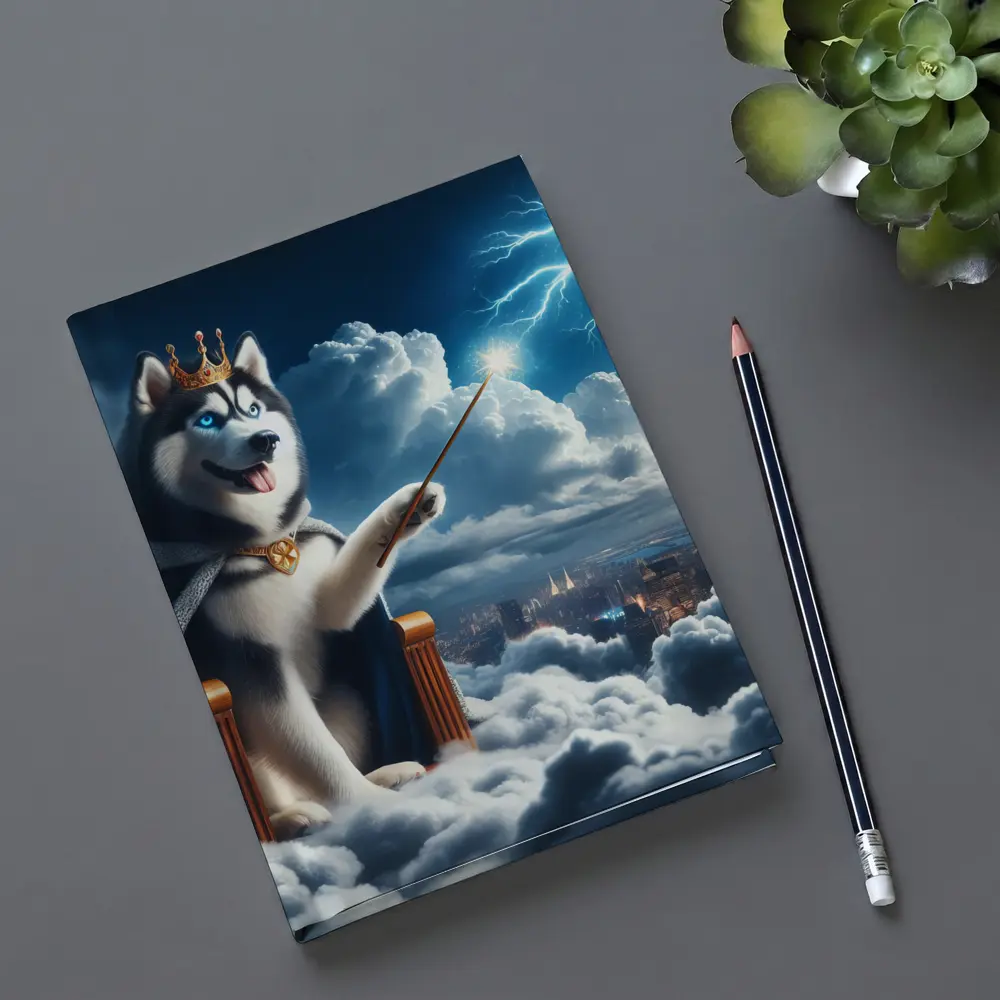 Husky King Throne Clouds City Lightning – Notebooks