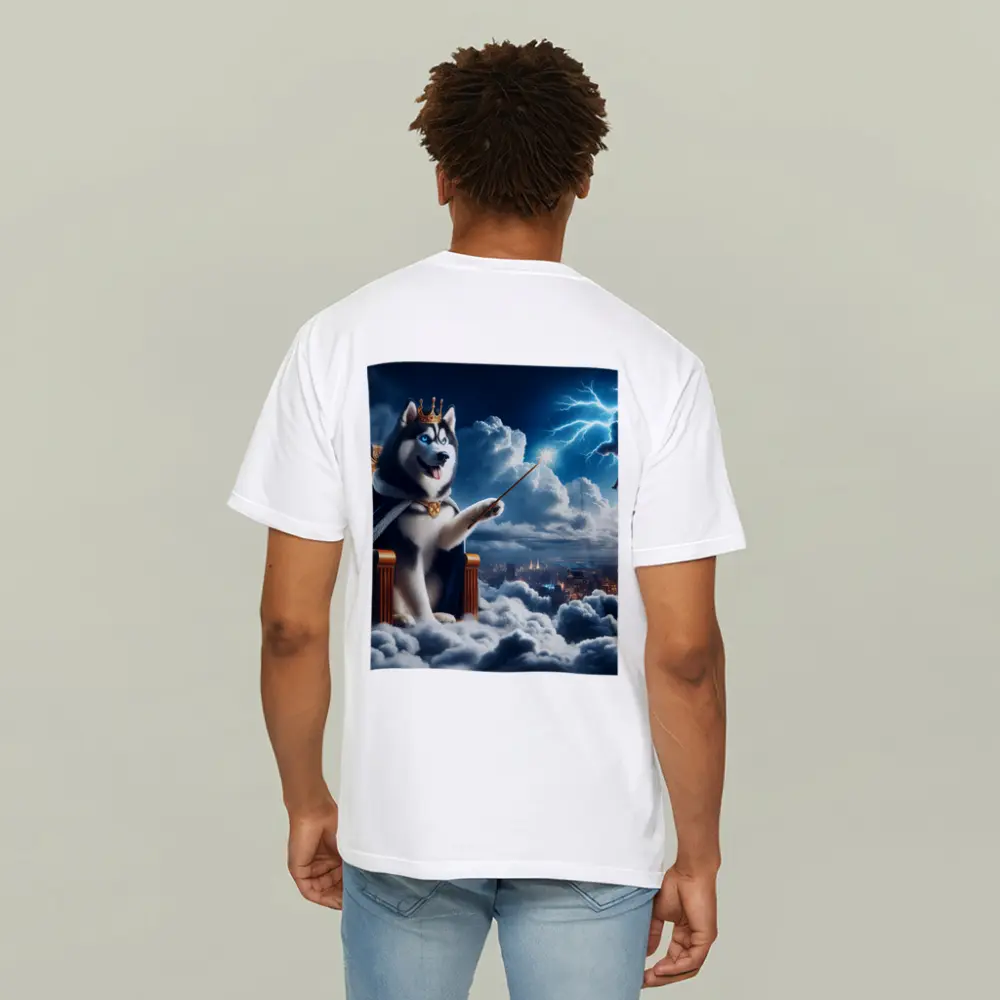 Husky King Throne Clouds City Lightning – T-Shirts