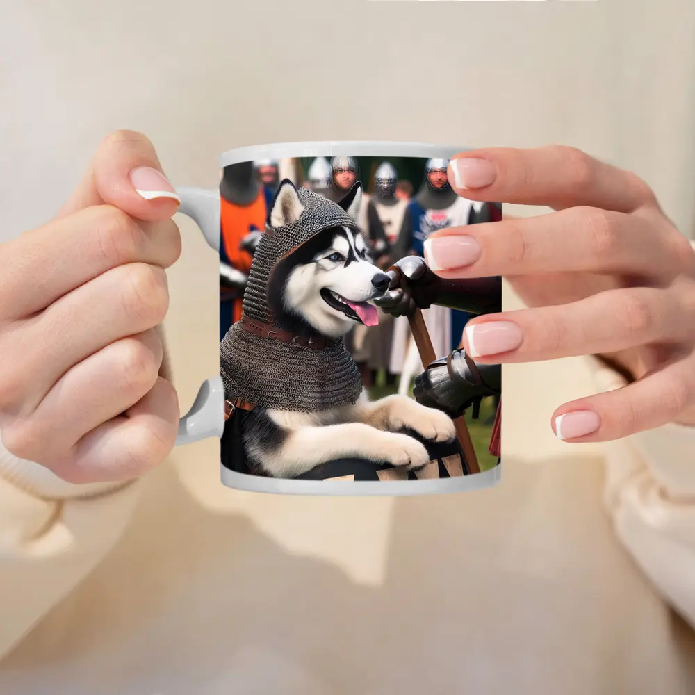 Siberian Husky Knight Chainmail Medieval Battle – Mugs