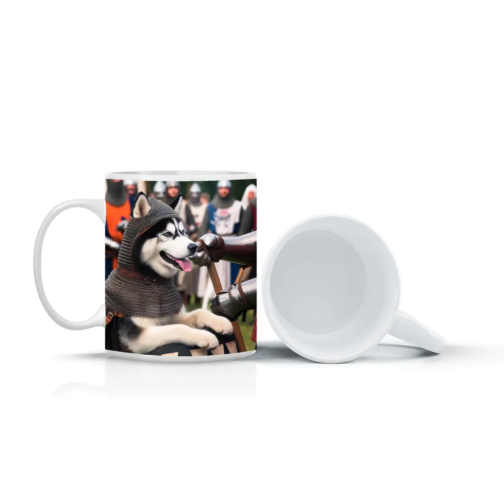 Siberian Husky Knight Chainmail Medieval Battle – Mugs