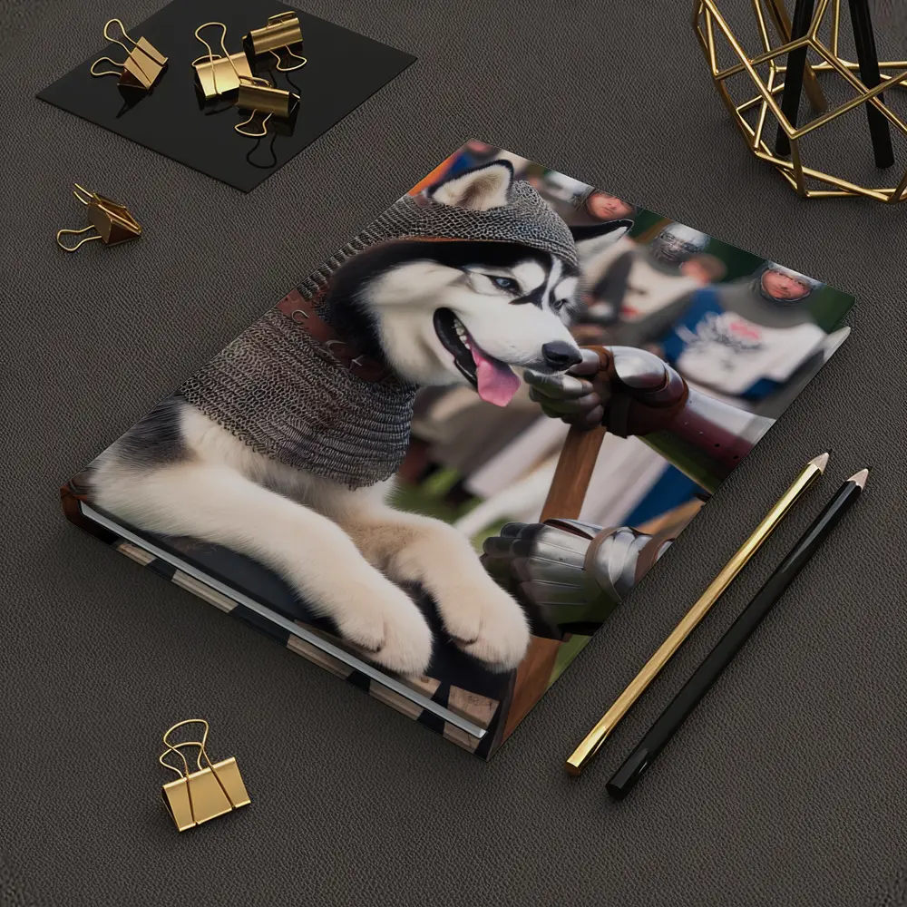 Siberian Husky Knight Chainmail Medieval Battle – Notebooks