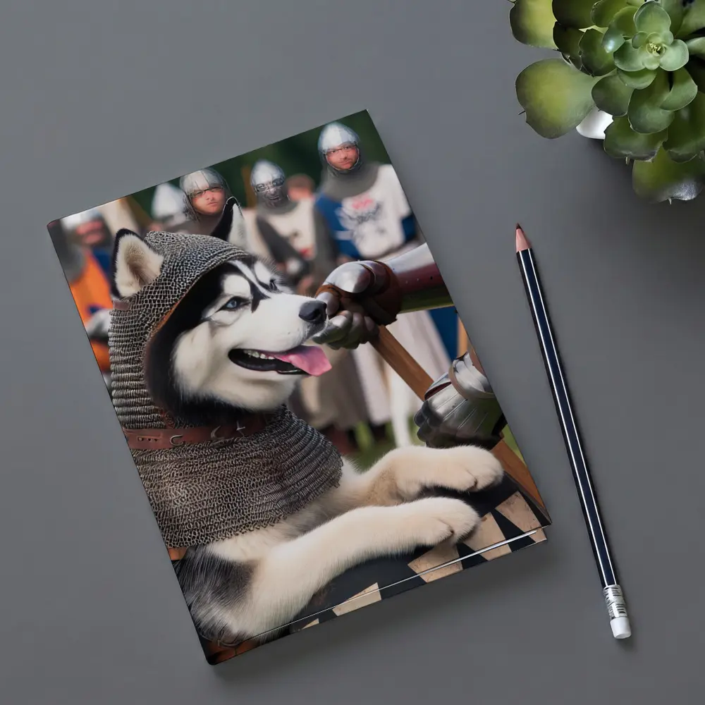 Siberian Husky Knight Chainmail Medieval Battle – Notebooks