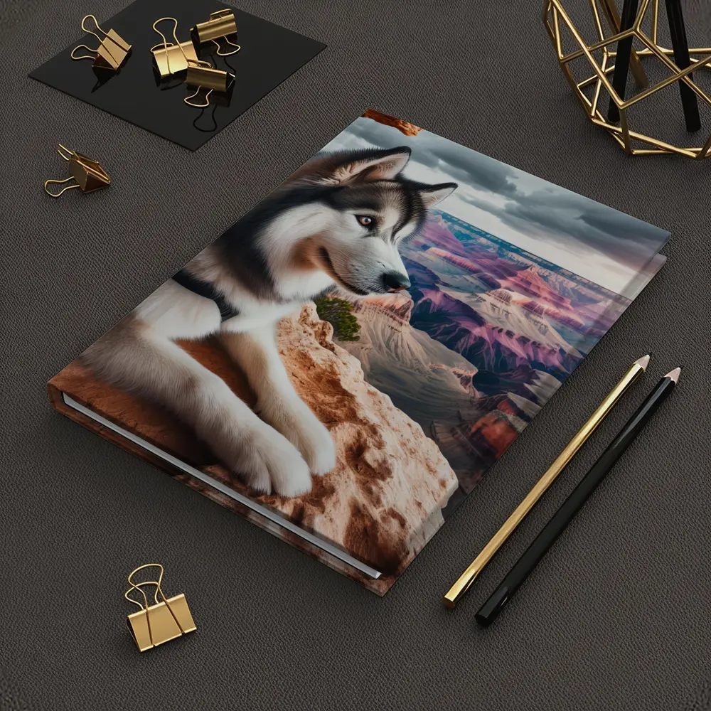 Siberian Husky Resting Grand Canyon Overlook – Notebooks