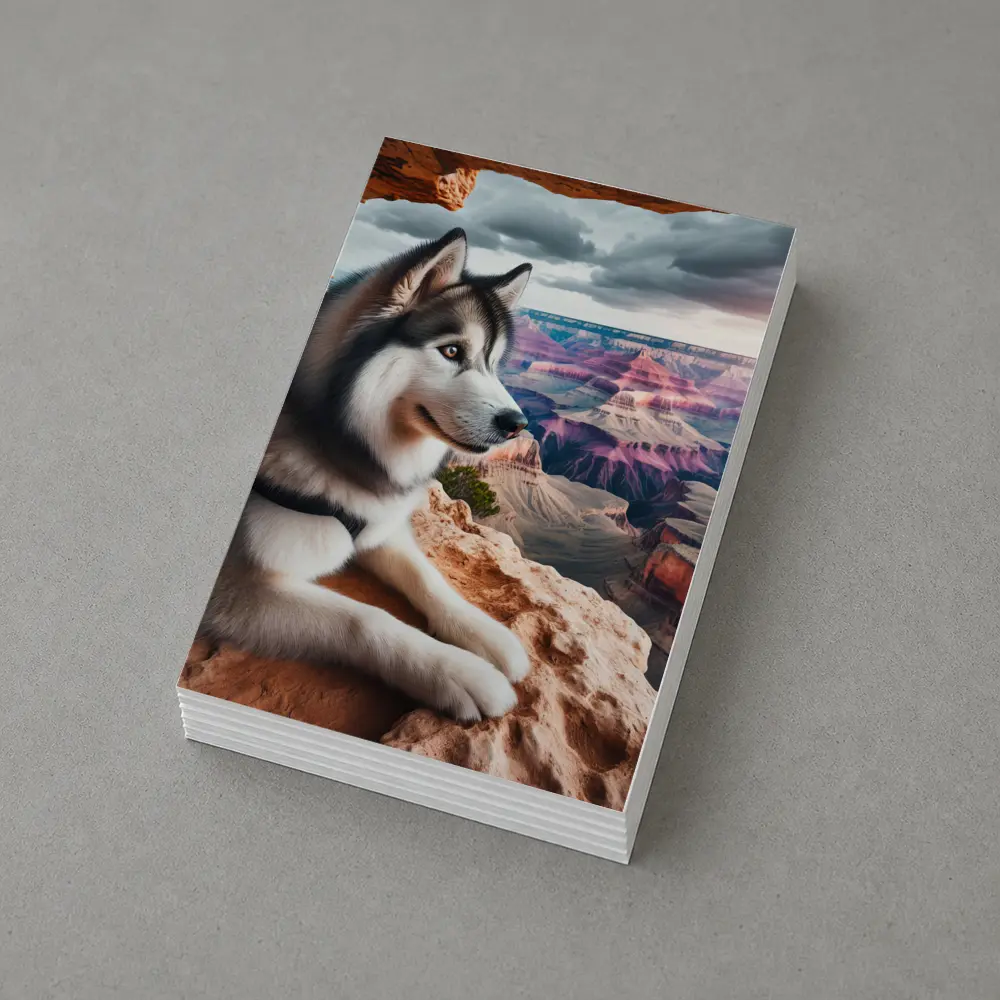 Siberian Husky Resting Grand Canyon Overlook – Postcards