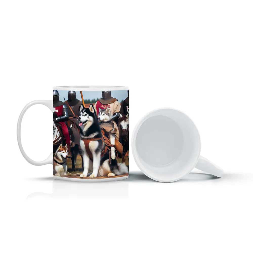 Siberian Husky Dogs Medieval Knights Fantasy – Mugs