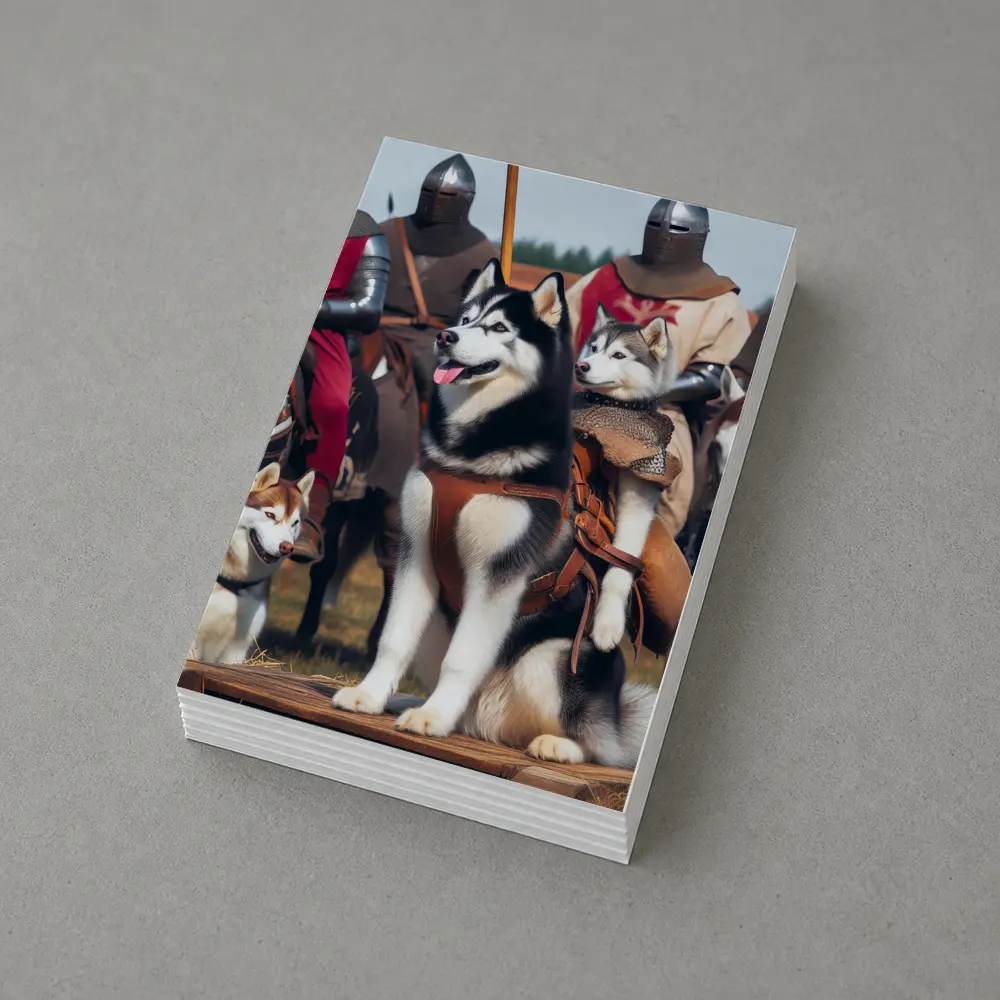Siberian Husky Dogs Medieval Knights Fantasy – Postcards
