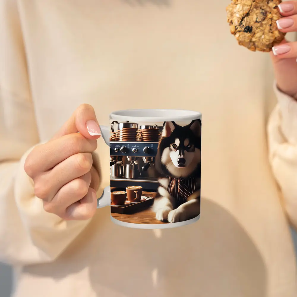 Siberian Husky Barista Espresso Machine Coffee Shop – Mugs