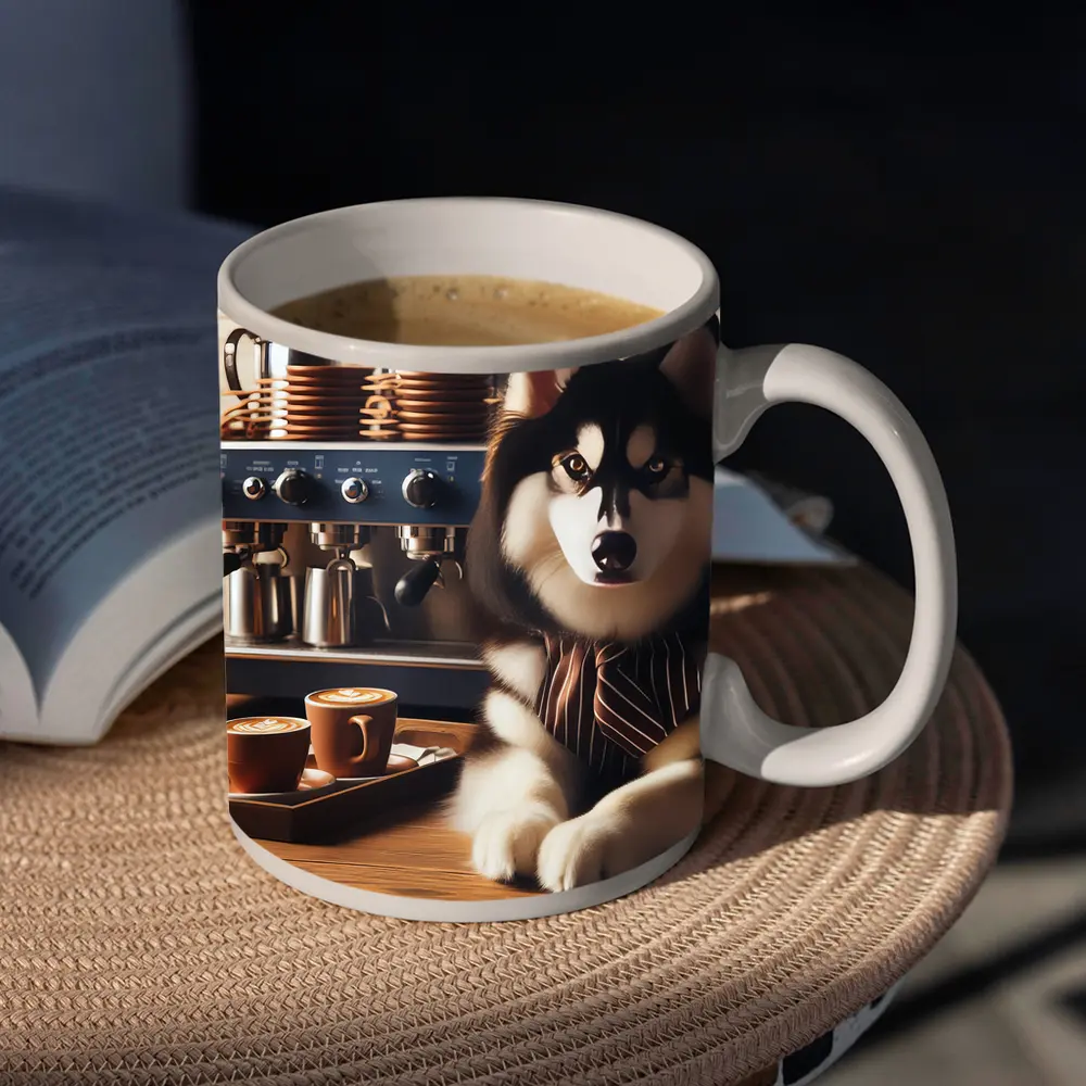 Siberian Husky Barista Espresso Machine Coffee Shop – Mugs