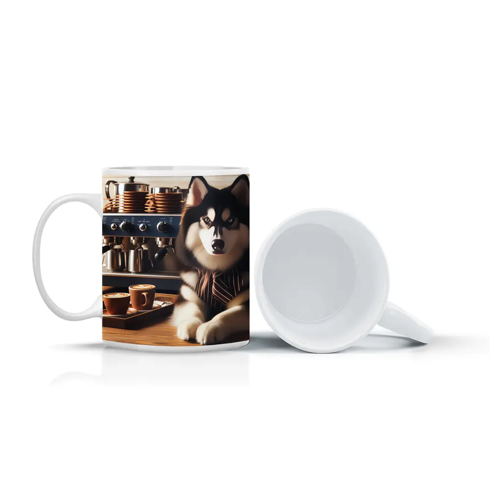 Siberian Husky Barista Espresso Machine Coffee Shop – Mugs