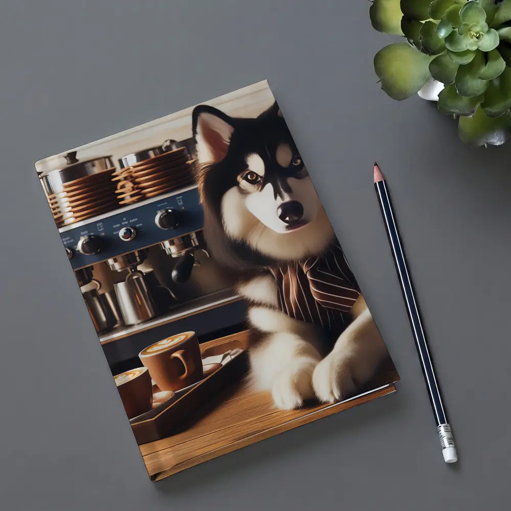 Siberian Husky Barista Espresso Machine Coffee Shop – Notebooks