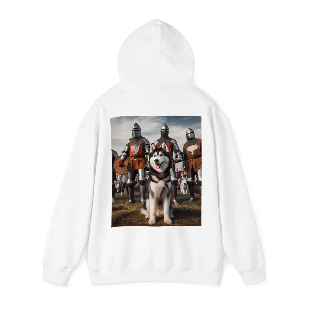 Siberian Husky With Medieval Knights Outdoor – Hoodies