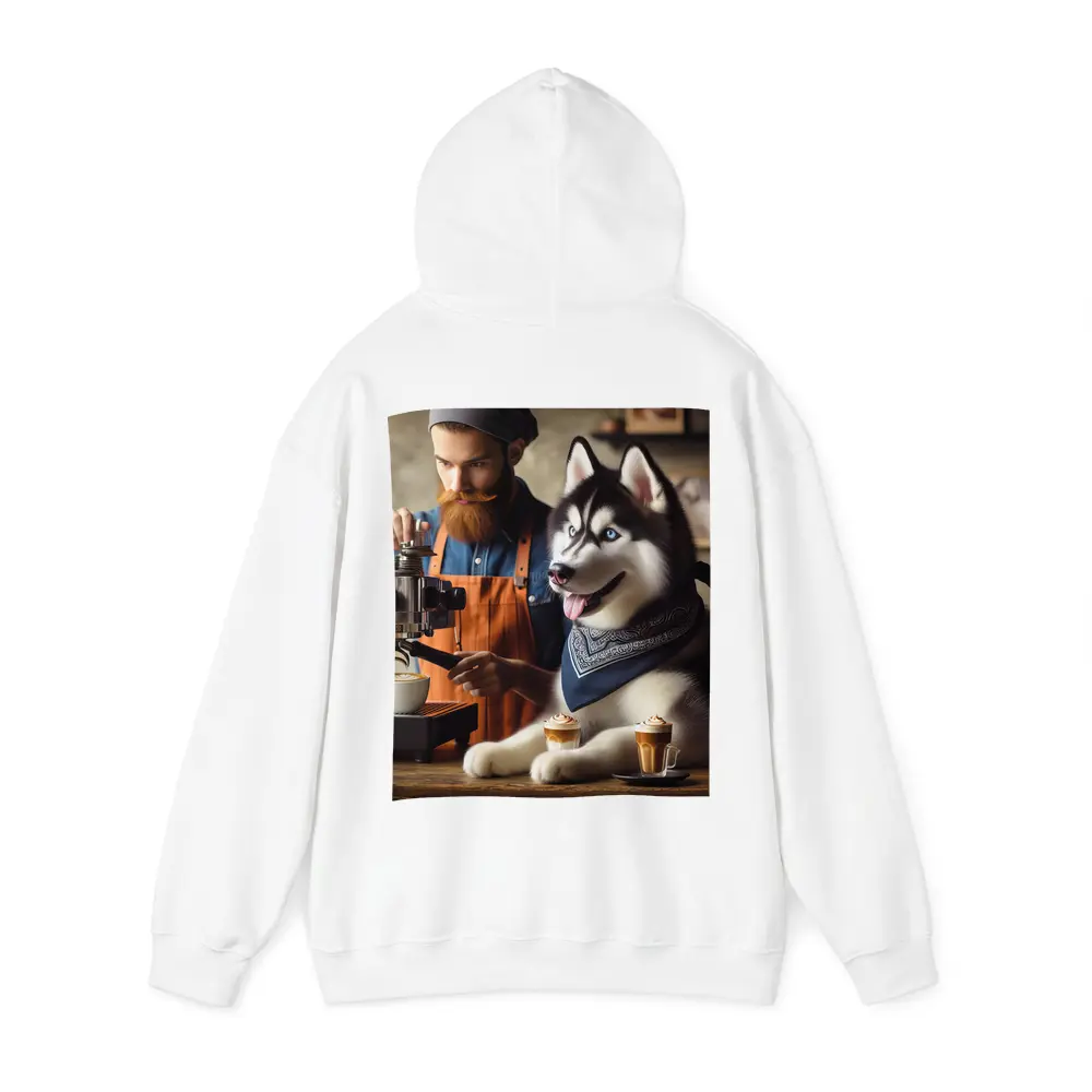 Siberian Husky Barista Coffee Shop Scene – Hoodies