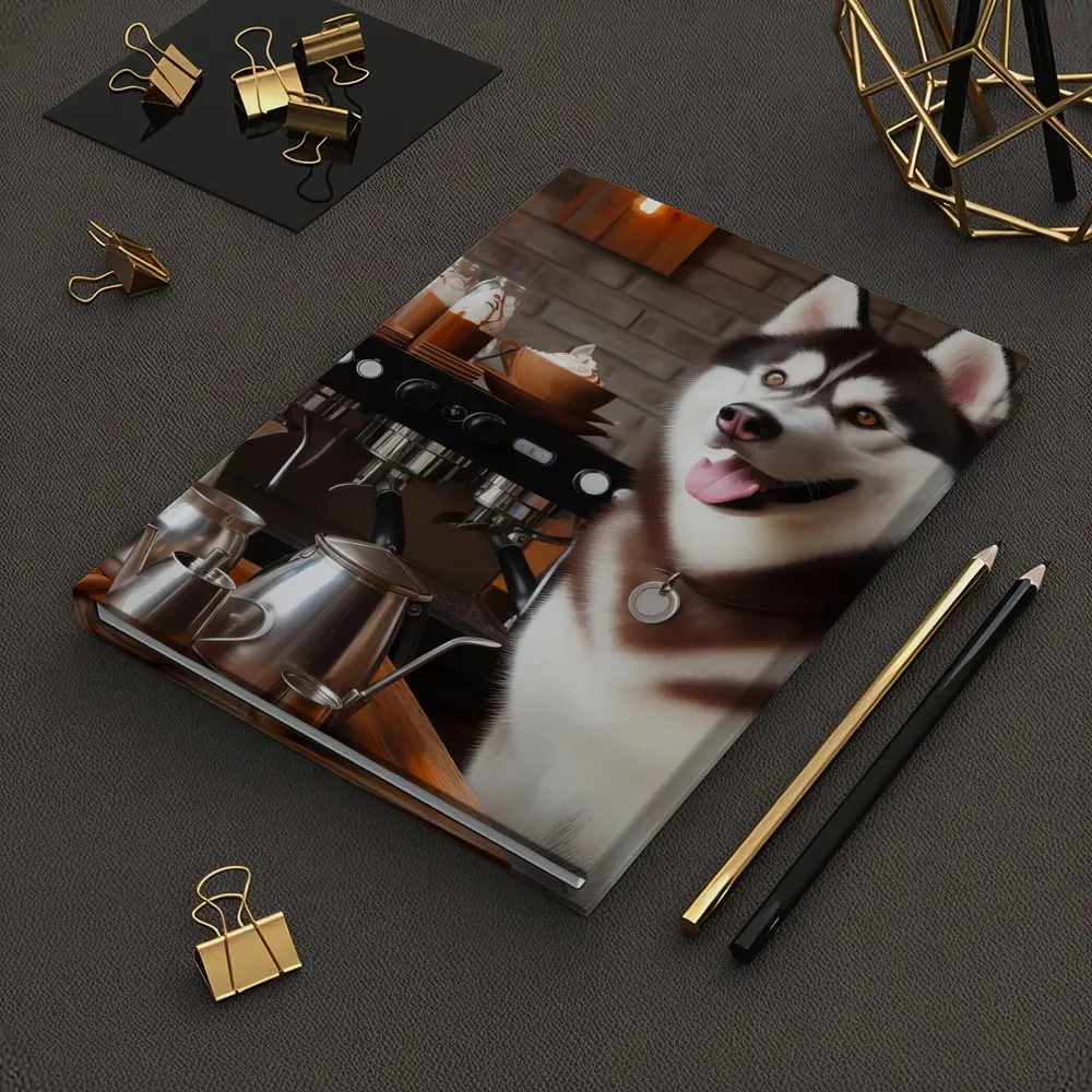 Siberian Husky Barista Coffee Shop Art – Notebooks