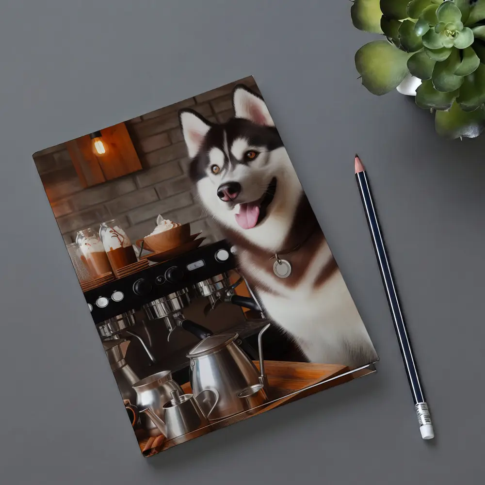 Siberian Husky Barista Coffee Shop Art – Notebooks