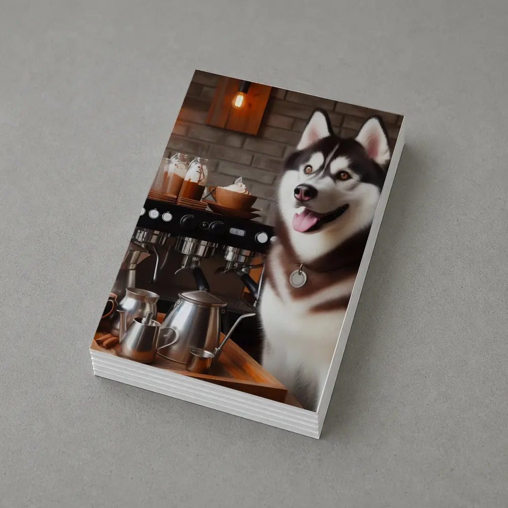 Siberian Husky Barista Coffee Shop Art – Postcards