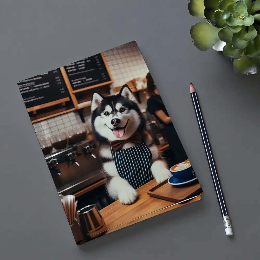 Siberian Husky Barista Working Coffee Shop – Notebooks