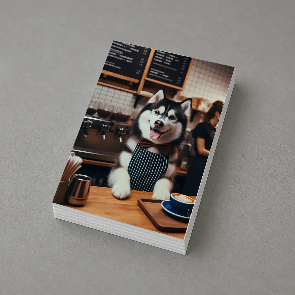 Siberian Husky Barista Working Coffee Shop – Postcards