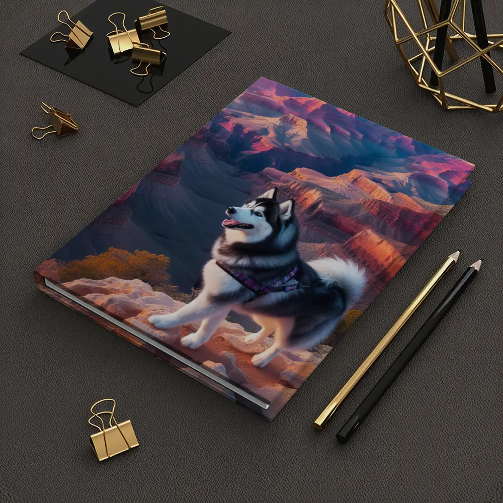 Siberian Husky Standing Grand Canyon Overlook – Notebooks