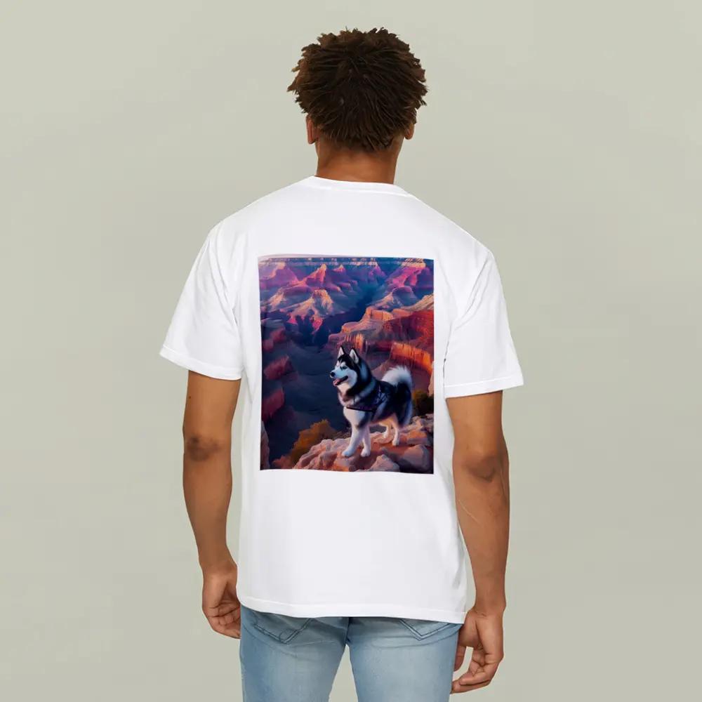Siberian Husky Standing Grand Canyon Overlook – T-Shirts